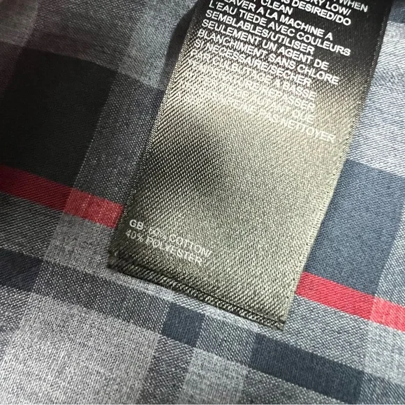 THE NORTH FACE Shirt Mens Medium Red Blue Plaid Short Sleeve Snap Front Hiking - Picture 7 of 9